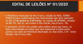 Edital de Leilões Nº 01/2020
